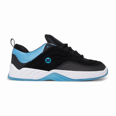 DC Williams Slim S Suede Men's Black/Blue/White Skate Shoes Australia Sale MZT-521